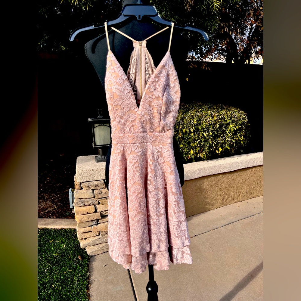 Windsor pink lace dress prom XS